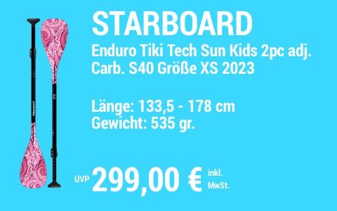 03 2023 STARBOARD 299 MAIN SUP Showroom 2023 Starboard Paddel Enduro Tiki Tech Sun XS Kids 2pc adj Carbon S40