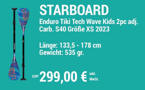 04 2023 STARBOARD 299 MAIN SUP Showroom 2023 Starboard Paddel Enduro Tiki Tech Wave XS Kids 2pc adj Carbon S40