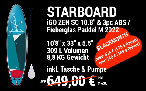 2022 STB BLACKMONTH MAIN SUP Showroom 2022 Starboard 10.8x33 iGO ZEN SC 3pc ABSFiberglas Paddel M