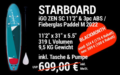 2022 STB BLACKMONTH MAIN SUP Showroom 2022 Starboard 11.2x31 iGO ZEN SC 3pc ABSFiberglas Paddel M