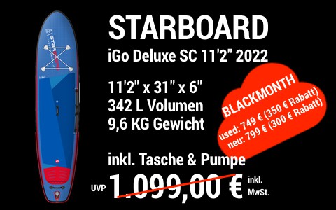 2022 STB BLACKMONTH MAIN SUP Showroom 2022 Starboard iGO Deluxe SC 11.2x31x6