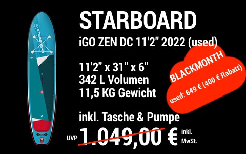 2022 STB BLACKMONTH MAIN SUP Showroom 2022 Starboard iGO ZEN DC 11.2x31x6