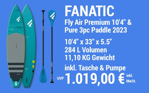 2023 FANATIC 1019 MAIN SUP Showroom 2023 Fanatic Fly Air Premium SET 10422x3322x5.522 Pure 3pc Paddle