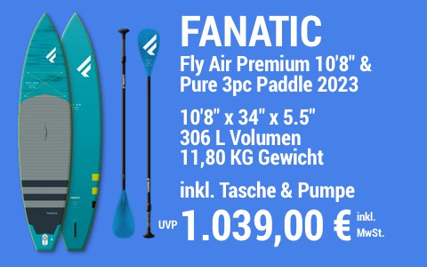 2023 FANATIC 1039 MAIN SUP Showroom 2023 Fanatic Fly Air Premium SET 10822x3422x5.522 Pure 3pc Paddle
