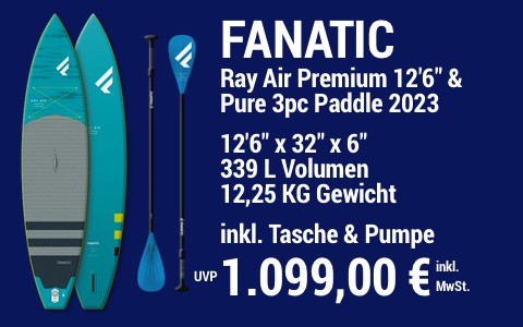 2023 FANATIC 1099 MAIN SUP Showroom 2023 Fanatic Ray Air Premium SET 12622x3222x622 Pure 3pc Paddle