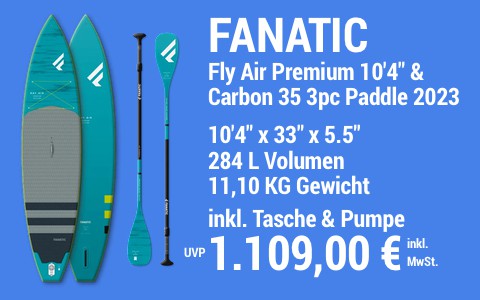 2023 FANATIC 1109 MAIN SUP Showroom 2023 Fanatic Fly Air Premium SET 10422x3322x5.522 Carbon 35 3pc Paddle