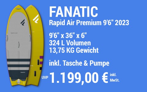 2023 FANATIC 1199 MAIN SUP Showroom 2023 Fanatic Rapid Air Premium 9622x3622x622