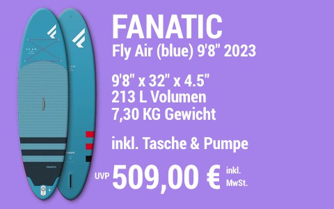 2023 FANATIC 509 MAIN SUP Showroom 2023 Fanatic Fly Air blue 9822x3222x4.522