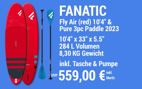 2023 FANATIC 559 MAIN SUP Showroom 2023 Fanatic Fly Air red SET 10422x3322x5.522 Pure 3pc Paddle