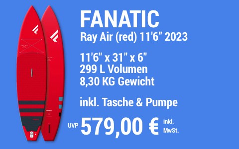2023 FANATIC 579 MAIN SUP Showroom 2023 Fanatic Ray Air red 11622x3122x622