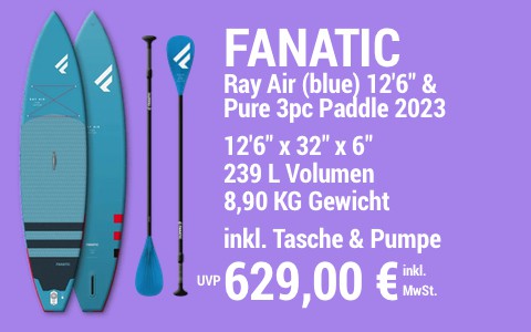 2023 FANATIC 629 MAIN SUP Showroom 2023 Fanatic Ray Air blue SET 12622x3222x622 Pure 3pc Paddle