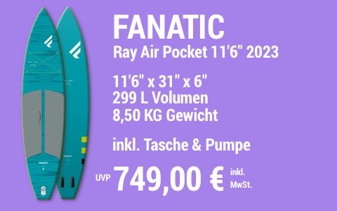 2023 FANATIC 749 MAIN SUP Showroom 2023 Fanatic Ray Air Pocket 11622x3122x622
