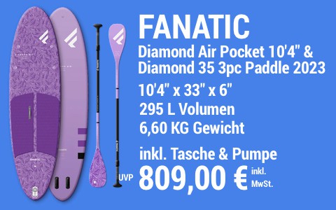 2023 FANATIC 809 MAIN SUP Showroom 2023 Fanatic Diamon Air Pocket SET 10422x3322x622 Diamond 35 3pc Paddle