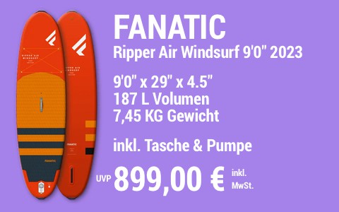 2023 FANATIC 899 MAIN SUP Showroom 2023 Fanatic Ripper Air Windsurf 9022x2922x4.522