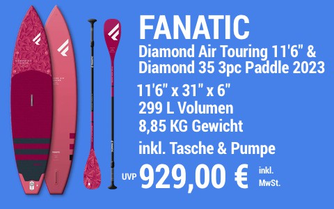 2023 FANATIC 929 MAIN SUP Showroom 2023 Fanatic Diamon Air Touring SET 11622x3122x622 Diamond 35 3pc Paddle