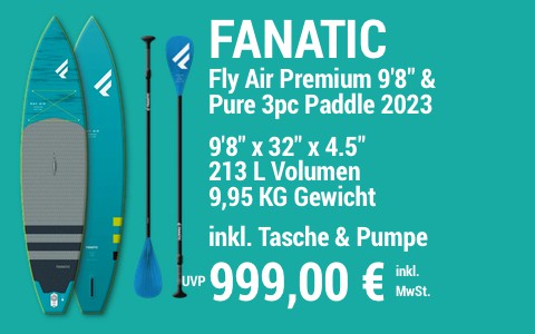 2023 FANATIC 999 MAIN SUP Showroom 2023 Fanatic Fly Air Premium SET 9822x3222x4.522 Pure 3pc Paddle