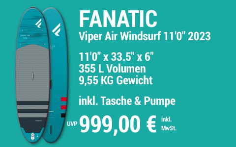 2023 FANATIC 999 MAIN SUP Showroom 2023 Fanatic Viper Air Windsurf 11022x33.522x622