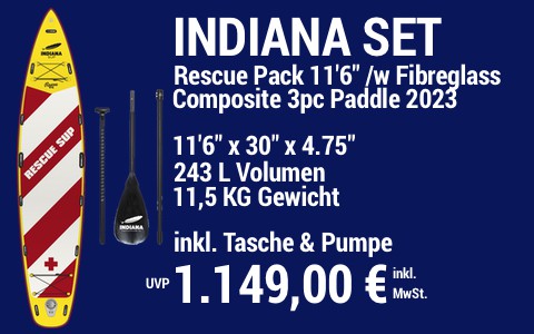2023 Indiana 1149 MAIN SUP Showroom 2023 Indiana Rescue Pack 11622 w 3pc FibreglassComposite Paddle