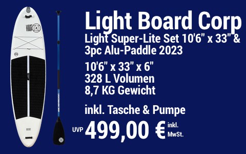 2023 LBC 499 MAIN SUP Showroom 2023 Light Board Corp Light Super Lite Set 10622 x 3322 x 622 w 3pc Alu Paddle