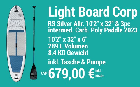2023 LBC 679 MAIN SUP Showroom 2023 Light Board Corp RS Silver Allround Set 10222 x 3222 x 622 w 3pc Intermediate Carbon Poly Paddle
