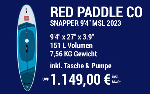 2023 RED PADDLE CO 1149 MAIN SUP Showroom 2023 Red Paddle Co Snapper 9422x2722x3.922 MSL