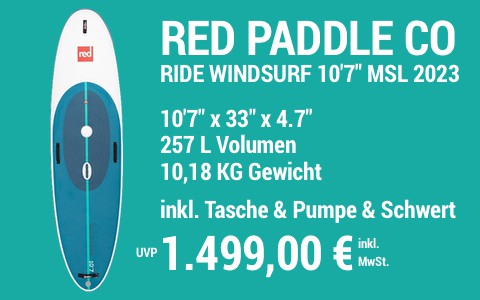 2023 RED PADDLE CO 1499 MAIN SUP Showroom 2023 Red Paddle Co Ride Windsurf m Schwert 10722x3322x4.722 MSL