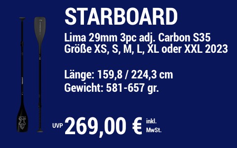 2023 STARBOARD 269 MAIN SUP Showroom 2023 Starboard Paddel Lima 29mm 3pc adj Carbon S35