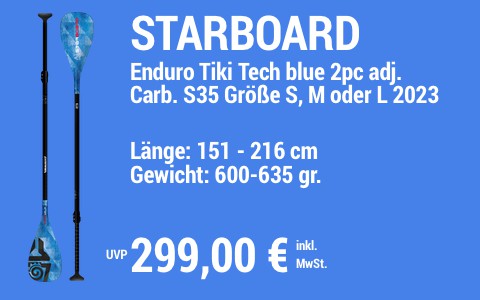 2023 STARBOARD 299 MAIN SUP Showroom 2023 Starboard Paddel Enduro Tiki Tech blue 2pc adj Carbon S35
