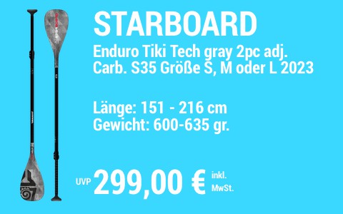 2023 STARBOARD 299 MAIN SUP Showroom 2023 Starboard Paddel Enduro Tiki Tech gray 2pc adj Carbon S35 