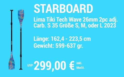 2023 STARBOARD 299 MAIN SUP Showroom 2023 Starboard Paddel Lima Tiki Tech Wave 26mm 2pc adj Carbon S35
