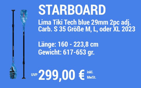2023 STARBOARD 299 MAIN SUP Showroom 2023 Starboard Paddel Lima Tiki Tech blue 29mm 2pc adj Carbon S35