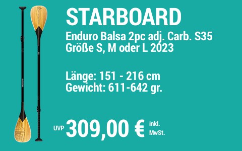 2023 STARBOARD 309 MAIN SUP Showroom 2023 Starboard Paddel Enduro Balsa 2pc adj Carbon S35