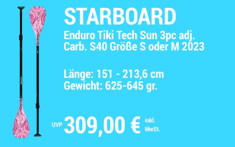 2023 STARBOARD 309 MAIN SUP Showroom 2023 Starboard Paddel Enduro Tiki Tech Sun 3pc adj Carbon S40 P