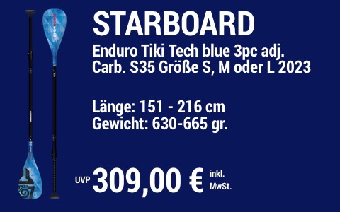 2023 STARBOARD 309 MAIN SUP Showroom 2023 Starboard Paddel Enduro Tiki Tech blue 3pc adj Carbon S35