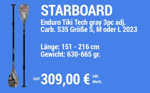 2023 STARBOARD 309 MAIN SUP Showroom 2023 Starboard Paddel Enduro Tiki Tech gray 3pc adj Carbon S35 