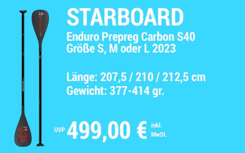 2023 STARBOARD 499 MAIN SUP Showroom 2023 Starboard Paddel Enduro Prepreg Carbon S40