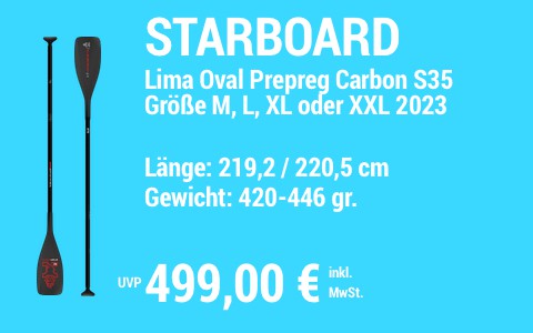 2023 STARBOARD 499 MAIN SUP Showroom 2023 Starboard Paddel Lima Oval Prepreg Carbon S35
