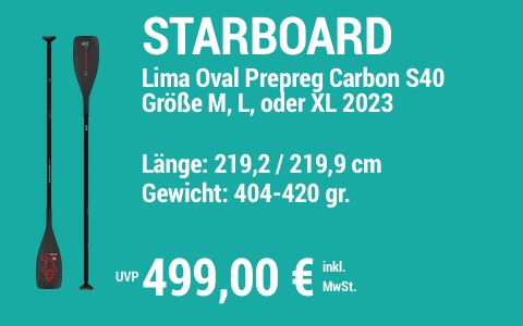 2023 STARBOARD 499 MAIN SUP Showroom 2023 Starboard Paddel Lima Oval Prepreg Carbon S40