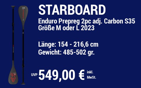 2023 STARBOARD 549 MAIN SUP Showroom 2023 Starboard Paddel Enduro Prepreg 2pc adj. Carbon S35
