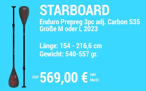 2023 STARBOARD 569 MAIN SUP Showroom 2023 Starboard Paddel Enduro Prepreg 3pc adj. Carbon S35