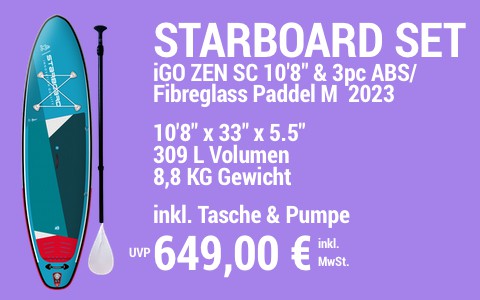 2023 STARBOARD 649 MAIN SUP Showroom 2023 Starboard iGO ZEN SC 10822x33x5.522 SET 3pc ABS Fibregalss M Paddle