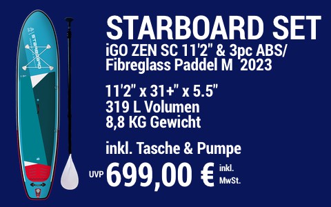 2023 STARBOARD 699 MAIN SUP Showroom 2023 Starboard iGO ZEN SC 11222x31+x5.522 SET 3pc ABS Fibregalss M Paddle