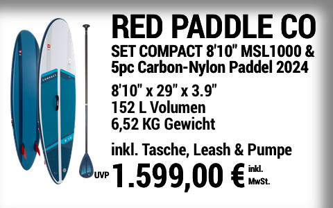 2024 RED PADDLE CO 1599 MAIN SUP Showroom 2024 Red Paddle Co SET COMPACT 81022x2922x3.922 Red Paddle Co Compoact 5pc LL Carbon Nylon Paddle