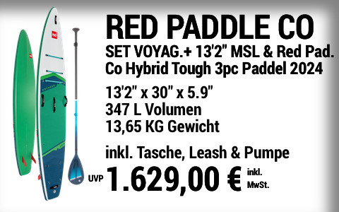 2024 RED PADDLE CO 1629 MAIN SUP Showroom 2024 Red Paddle Co SET VOYAGER+ 13222x3022x5 v2.922 Red Paddle Co Hybrid Tough 3pc CL Paddle