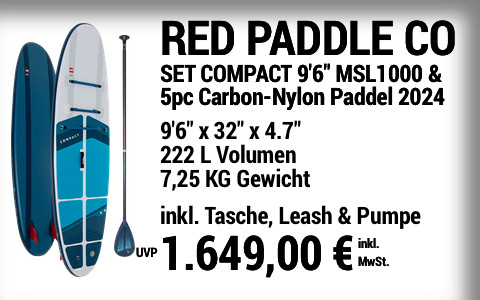 2024 RED PADDLE CO 1649 MAIN SUP Showroom 2024 Red Paddle Co SET COMPACT 9622x3222x4.722 Red Paddle Co Compoact 5pc LL Carbon Nylon Paddle