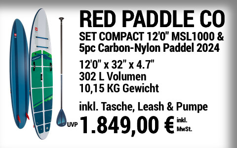 2024 RED PADDLE CO 1849 MAIN SUP Showroom 2024 Red Paddle Co SET COMPACT 12022x3222x4 v2.722 Red Paddle Co Compoact 5pc LL Carbon Nylon Paddle