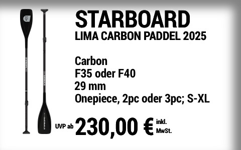 2025 STARBOARD 230 MAIN SUP Showroom 2025 Starboard LIMA Carbon Paddel